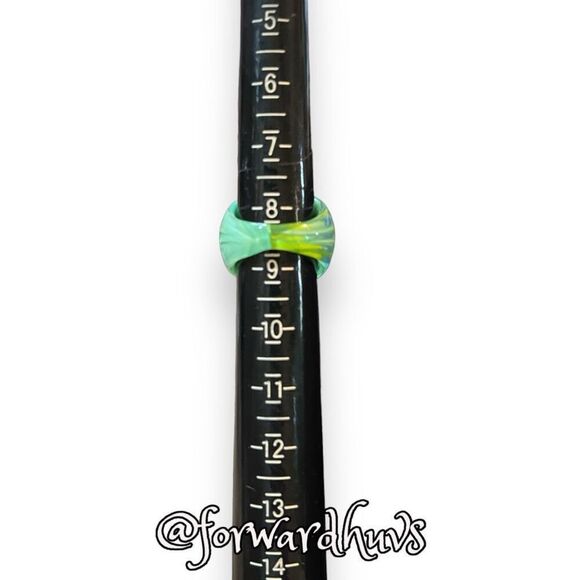 Hand-Blown Artisanal Glass Ring - Size 8.25 - Picture 5 of 11